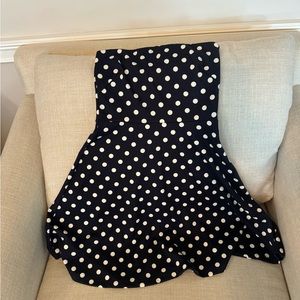 Small, The Limited dress, worn once! Strapless, navy blue with white polka dots.